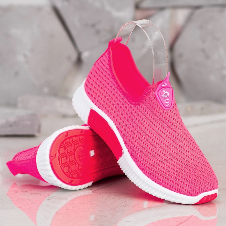 SHELOVET Comode scarpe da ginnastica in tessuto rosa 1