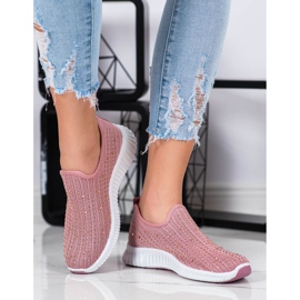 SHELOVET Slipon Con Cristalli rosa 1