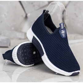 SHELOVET Comode scarpe da ginnastica in tessuto blu navy blu 1
