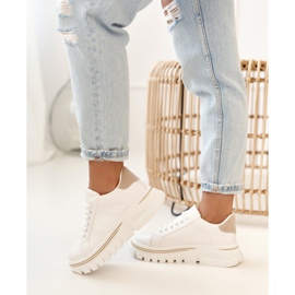 PS1 Sneakers Da Donna Sulla Piattaforma Riri . Bianche E Beige bianco 1