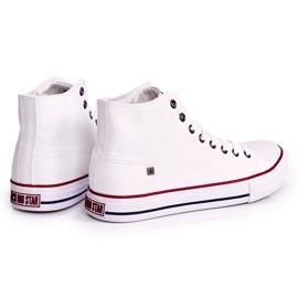 Sneakers alte classiche da uomo Big Star DD174251 bianche bianco 1