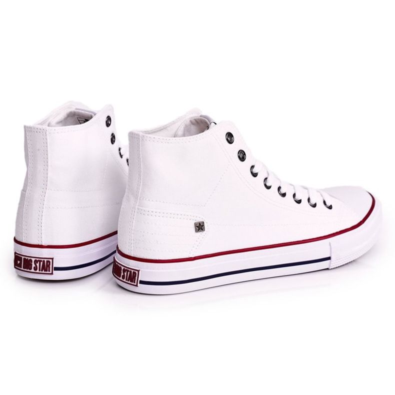 Sneakers alte classiche da uomo Big Star DD174251 bianche bianca 1