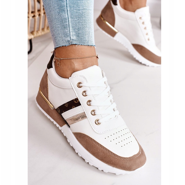 Scarpe sportive da donna Sneakers Bianco-Khaki Lifestyle cachi 2