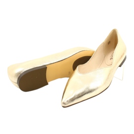 Ballerine signorine da donna in pelle Caprice 24200 Gold d'oro 3