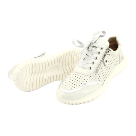Scarpe sportive stringate Caprice traforate, pesanti H 23750, bianche bianco 3