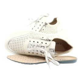 Scarpe sportive stringate Caprice traforate, pesanti H 23750, bianche bianco 4