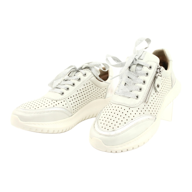 Scarpe sportive stringate Caprice traforate, pesanti H 23750, bianche bianco 2