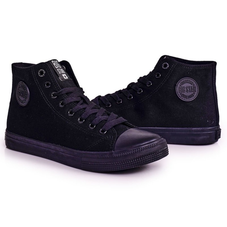 Sneakers alte classiche da uomo Big Star FF174550 nere nero 1
