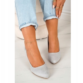 PJ1 Décolleté classiche su colonna in camoscio grigio Eleanor 1