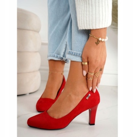 PJ1 Décolleté classiche su tacco Eleanor in pelle scamosciata rossa rosso 1