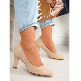 PJ1 Décolleté classiche su barra in camoscio beige Eleanor 1