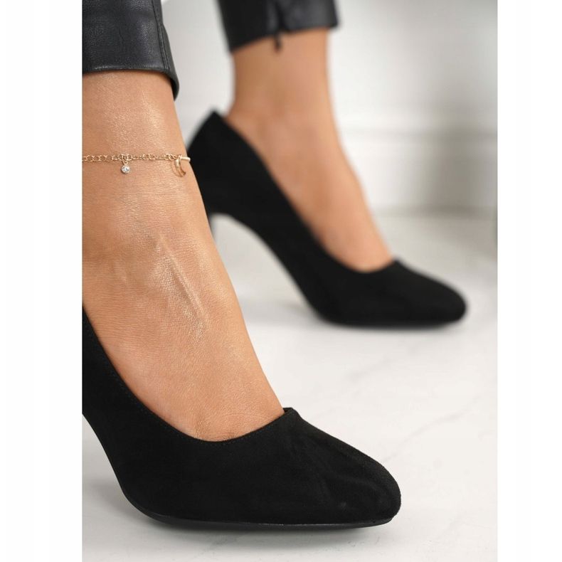 PJ1 Décolleté classiche su barra in camoscio nero Eleanor 2
