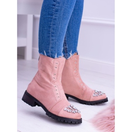 Lu Boo Stivaletti Donna con Cubic Zirconia Rosa Cipria Carrie 2