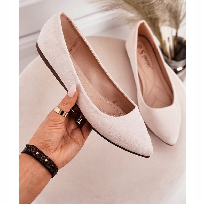 PS1 Delicata Ballerina In Pelle Scamosciata Spitz Beige Dermeno 2