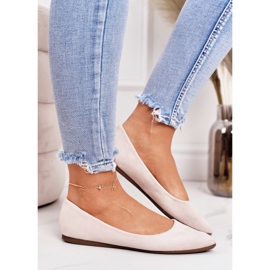 PS1 Delicata Ballerina In Pelle Scamosciata Spitz Beige Dermeno 1