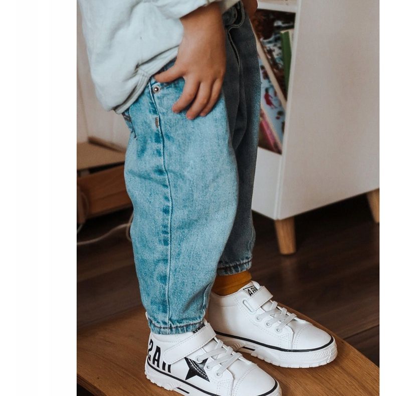 Apawwa Sneakers Alte Bambini Con Velcro Bianco Sparky 1