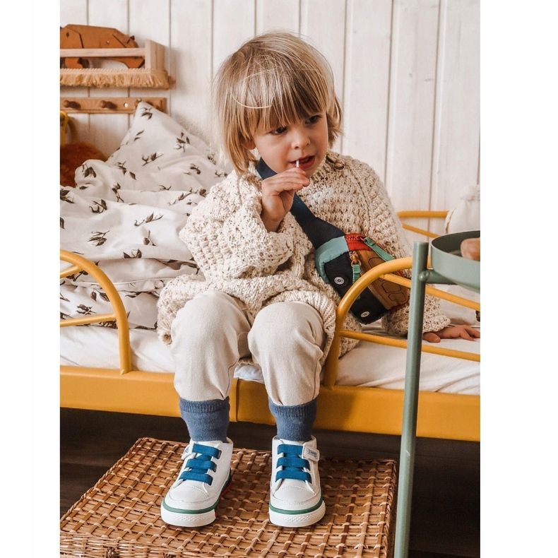 Apawwa Sneakers alte da bambino bianche e blu Baxter ['bianco', 'blu navy'] bianco 2