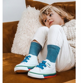 Apawwa Sneakers alte da bambino bianche e blu Baxter ['bianco', 'blu navy'] bianca 1