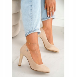 PJ1 Décolleté classiche su barra in camoscio beige Eliana 2