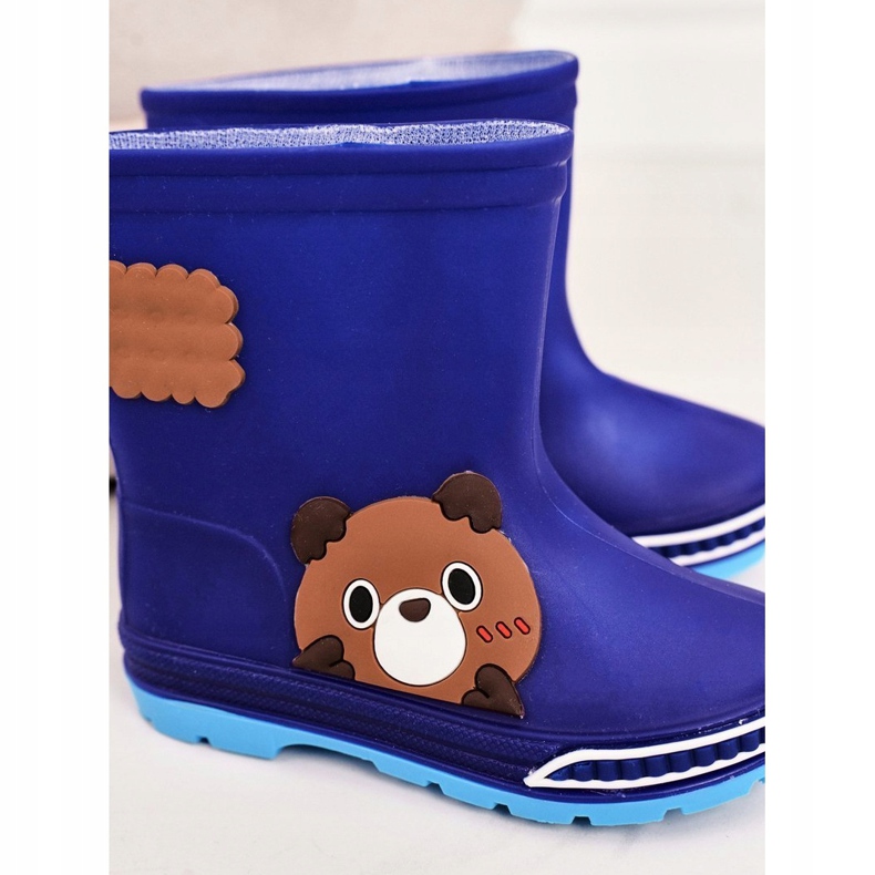 Stivali da pioggia per bambini con orsacchiotto blu navy 1