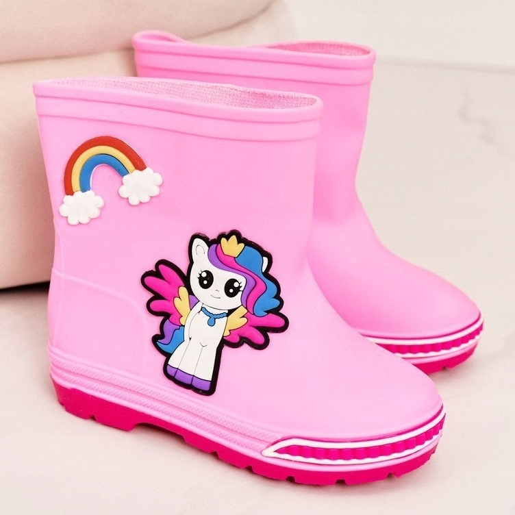 Galosce rosa per bambini con pony 2