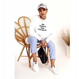 Sneakers da donna in pelle con la scritta Big Star EE274316 White bianco nero 1