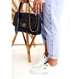Sneakers da donna in pelle con la scritta Big Star EE274316 White bianco nero 2