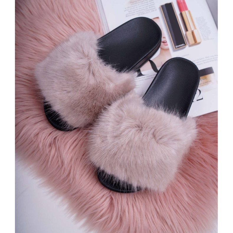 SEA Pantofole Beige da Donna con Pelliccia NiceFur grigio 3