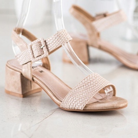 Kylie Sandali con tacco alto intrecciati marrone 1