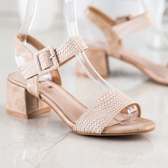 Kylie Sandali con tacco alto intrecciati marrone 1