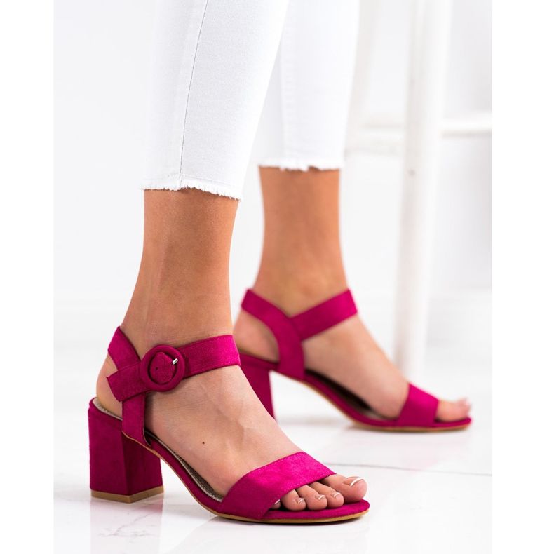 Sabatina Sandali Fucsia Con Fibbia rosa 2
