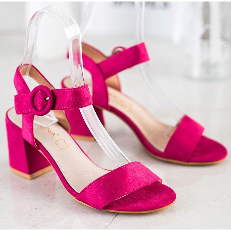 Sabatina Sandali Fucsia Con Fibbia rosa 1