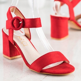 Sabatina Sandali Rossi Con Fibbia rosso 1
