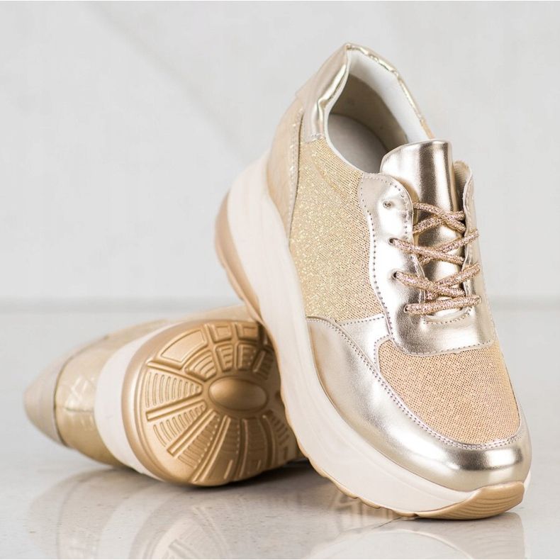 Bestelle Sneakers Dorate Con Glitter beige d'oro 2