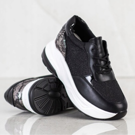 Bestelle Sneakers Nere Con Glitter nero argento 1