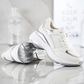 SHELOVET Sneakers BIANCHE E ARGENTO alla moda bianco 1