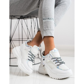 Marquiz Scarpe da ginnastica con zeppa bianco argento 1