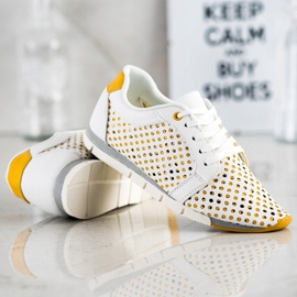 Kylie Sneakers traforate bianche e gialle bianco giallo 2