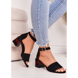 Sandali con tacco alto in camoscio Laura Messi 2285 Nero 1