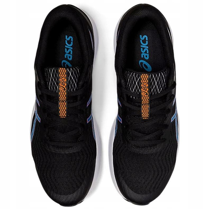 Asics Patriot 12 scarpe da corsa da uomo nere e blu 1011A823 004 nero 1