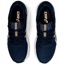Scarpe da corsa da donna Asics Patriot 12 blu navy 1012A705 403 d'oro 1