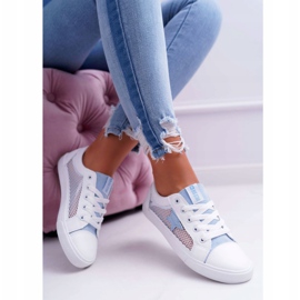 Sneakers Donna Con Rete Big Star DD274689 Bianco-Blu 2