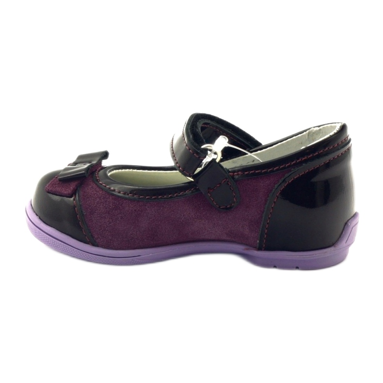 Ballerine in pelle bordeaux con fiocco RenBut rosso 2