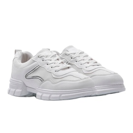 Sneakers sportive bianche 3157 bianca d'argento 1
