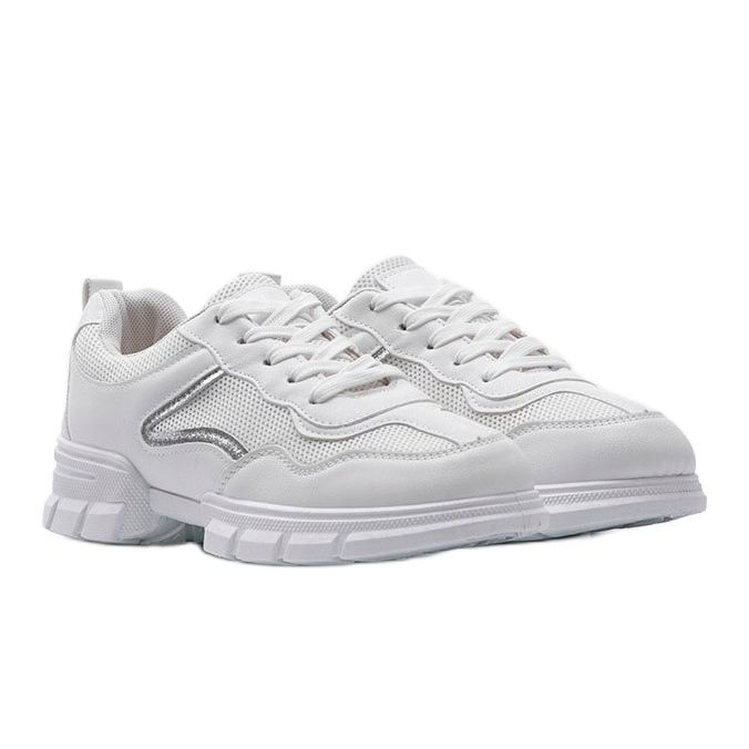 Sneakers sportive bianche 3157 bianca d'argento 1