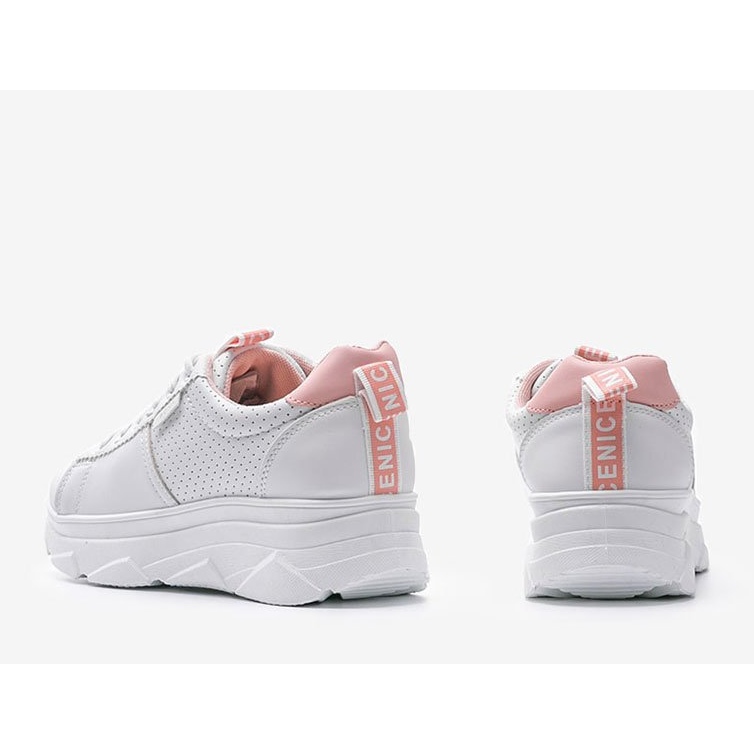 Sneakers bianche e rosa BO-529 bianco 1