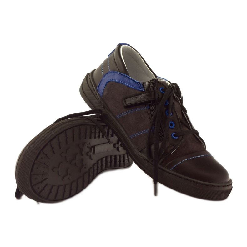 Scarpe basse nere con cerniera Ren But 4292 nero blu 3