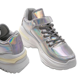 Sneakers Lollypop olografiche argento d'argento 1