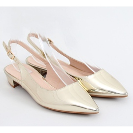 Ballerine tacco aperto oro MM-801 Gold d'oro 1