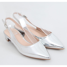 Argento MM-801 Ballerine argento con tacco aperto 1